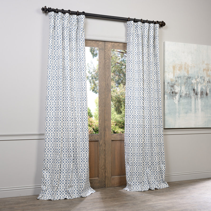 Half Price Drapes Nairobi Printed Cotton Geometric Rod Pocket Single Curtain Panel & Reviews